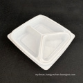 Take away triangular square packaging box container white color disposable food container with lid